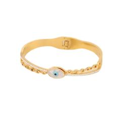 Fashionable evil eye stainless steel bangle