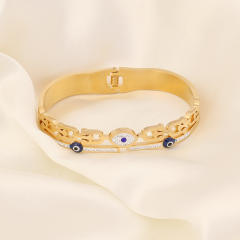 Fashionable evil eye stainless steel bangle