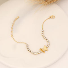 Fashionable tennis chain stainless steel bracelet