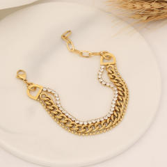 Fashionable tennis chain stainless steel bracelet