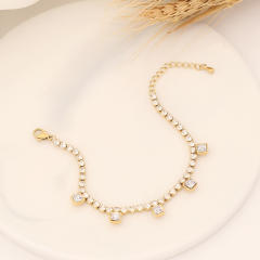 Fashionable tennis chain stainless steel bracelet