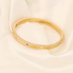 Fashionable evil eye stainless steel bangle