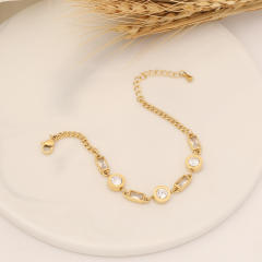 Fashionable tennis chain stainless steel bracelet