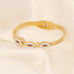 Fashionable evil eye stainless steel bangle