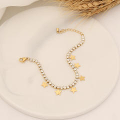 Fashionable tennis chain stainless steel bracelet