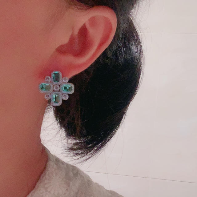 925 needle super shiny cubic zircon cross studs earrings