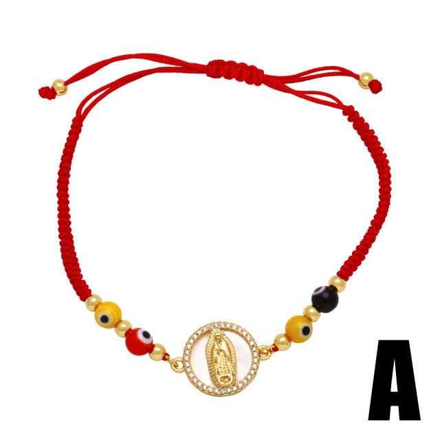Occident fashion The Virgin Mary red string bracelet