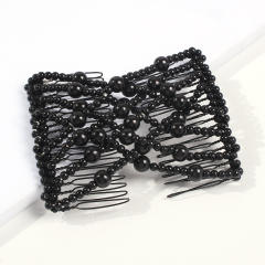 Creative elastic faux pearl beaded magic hair claw clips