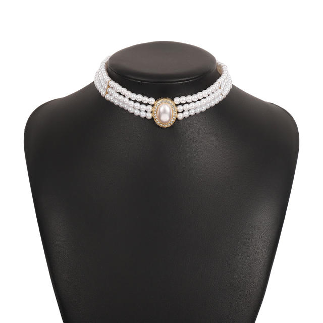 Vintage palace trend faux pearl beaded choker bracelet