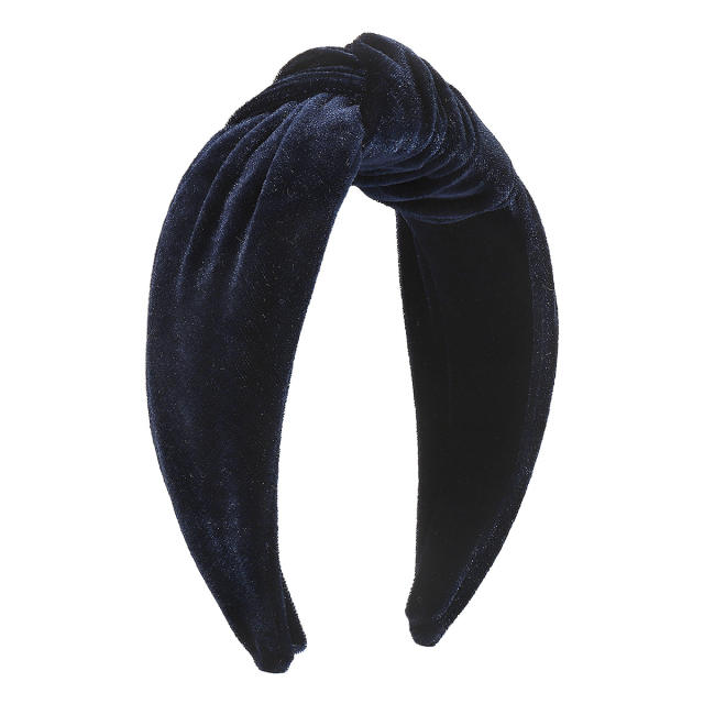 Plain color velvet knotted headband