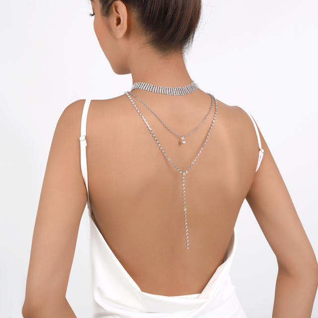 Occident fashion layer diamond choker necklace