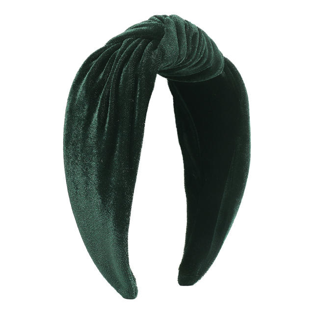 Plain color velvet knotted headband
