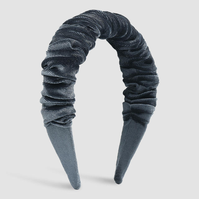Winter design plain color velvet scrunchies headband