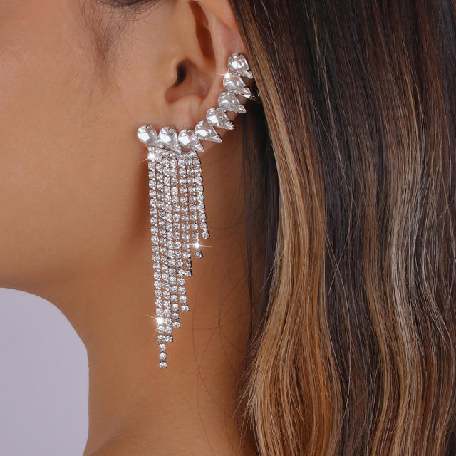 Occident fashion diamond tassel earrings
