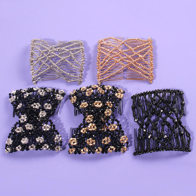 Occident fashion creative beaded magic hair claw clips