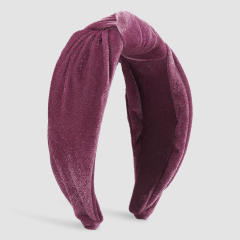 Plain color velvet knotted headband