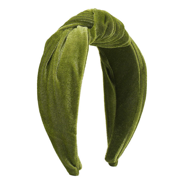 Plain color velvet knotted headband