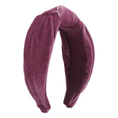 Plain color velvet knotted headband