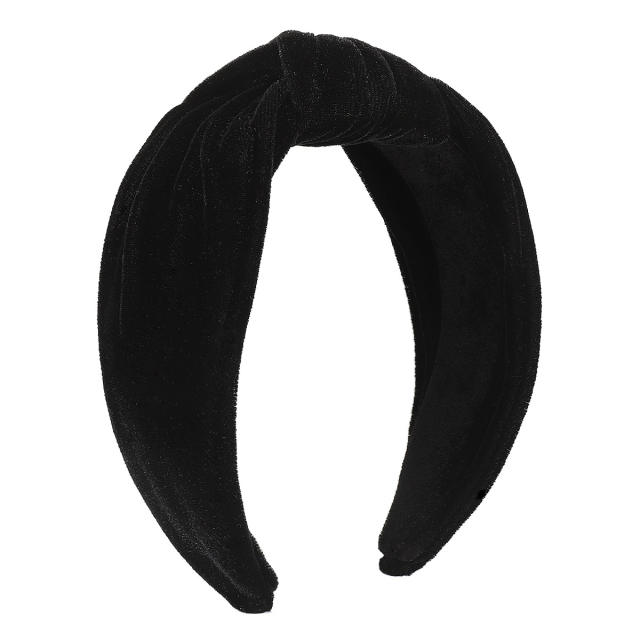 Plain color velvet knotted headband