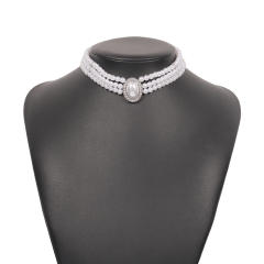 Vintage palace trend faux pearl beaded choker bracelet