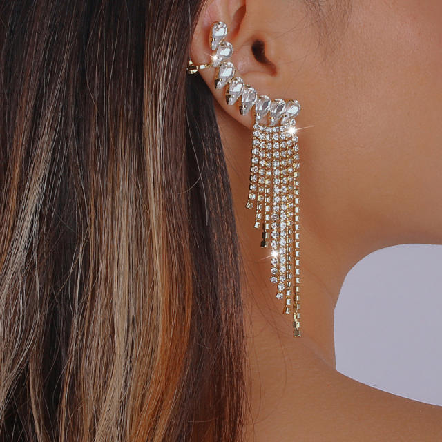Occident fashion diamond tassel earrings