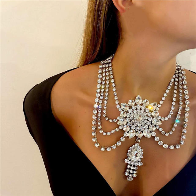 Personality luxury full diamond layer necklace