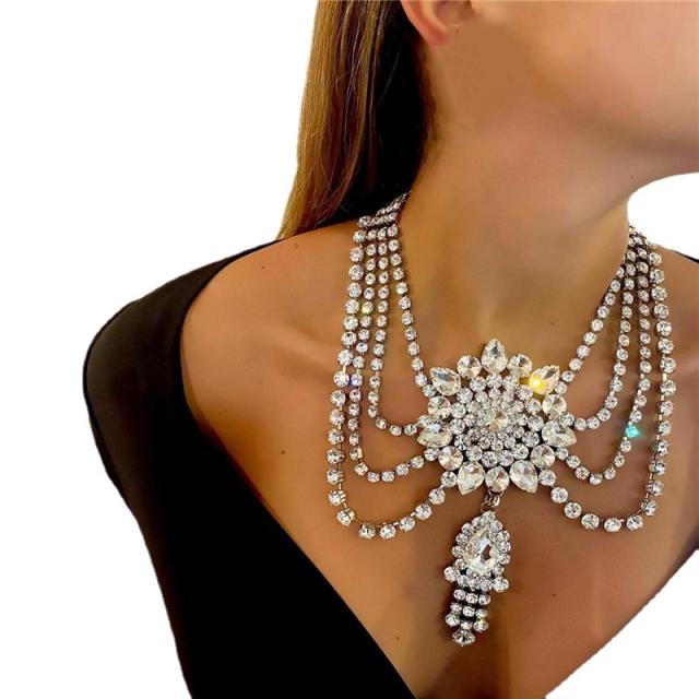 Personality luxury full diamond layer necklace