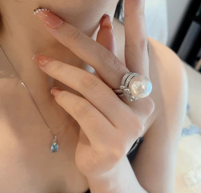 Hot sale water pearl elegant women rings