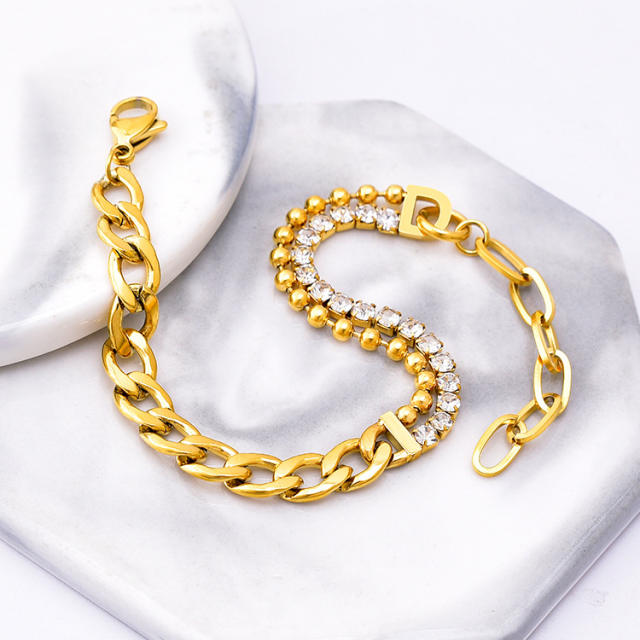 Occident fashion chunky stainless steel chain bracelet