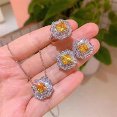 Super elegant topaz statment women jewelry set