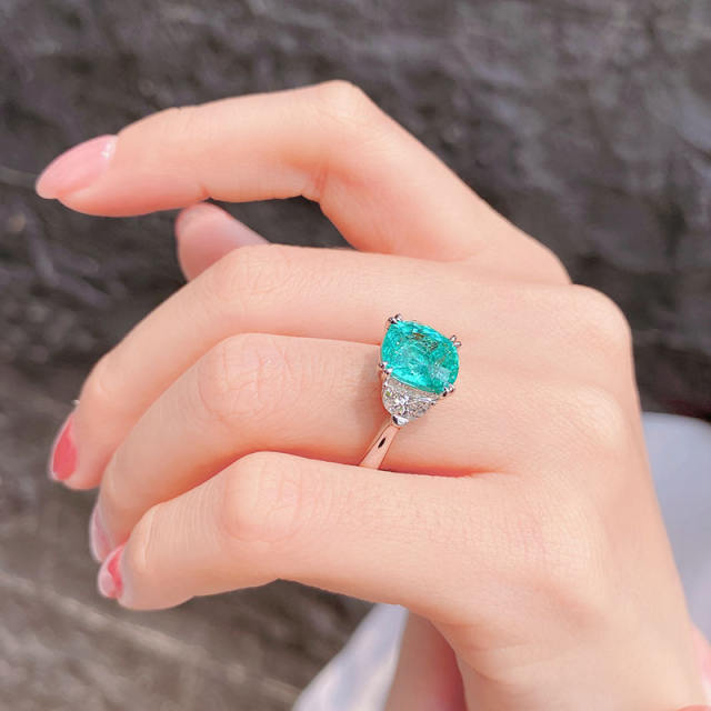 Occident fashion sky blue crystal rings for women