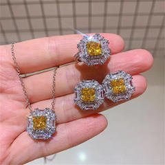 Super elegant topaz statment women jewelry set