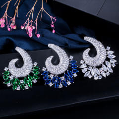Creative pave setting color diamond women earrings