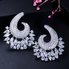 Creative pave setting color diamond women earrings