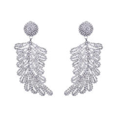 Occident fashion elegant diamond leaf shape earrings