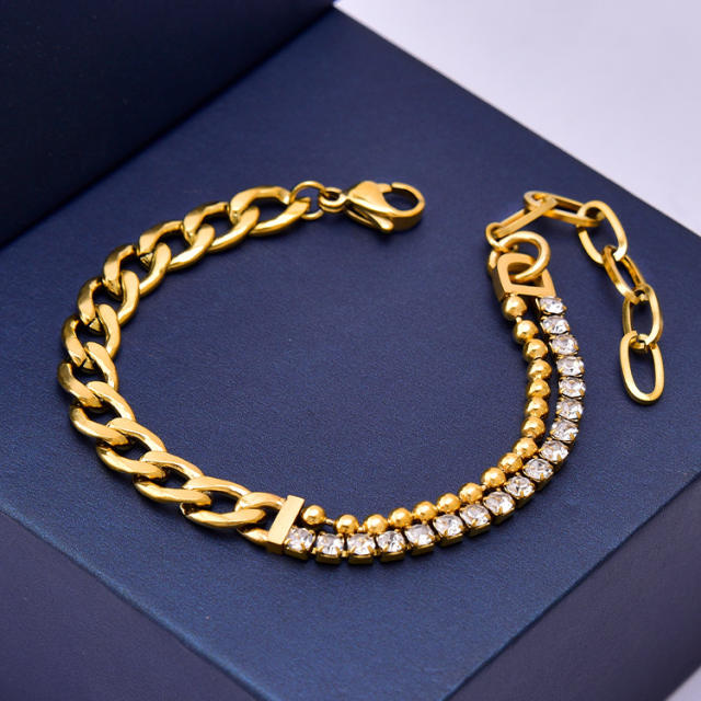 Occident fashion chunky stainless steel chain bracelet