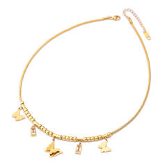 Occident fashion snake chain frost butterfly evil eye necklace