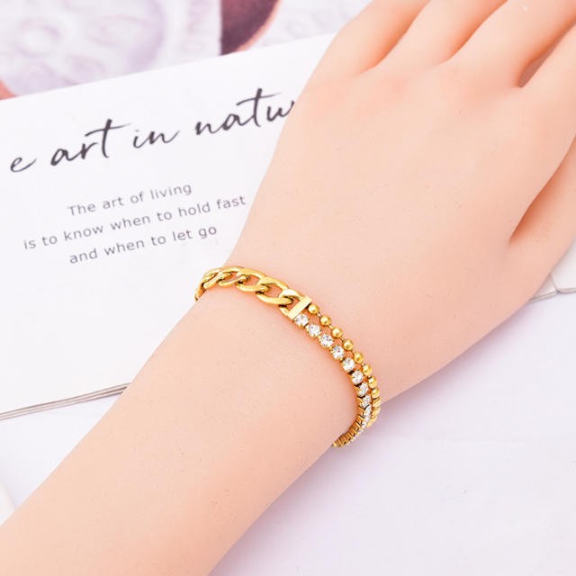 Occident fashion chunky stainless steel chain bracelet