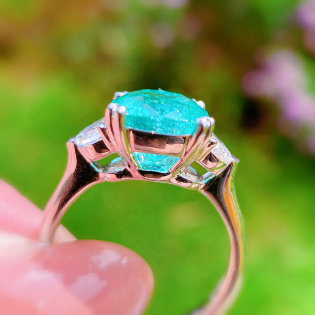Occident fashion sky blue crystal rings for women