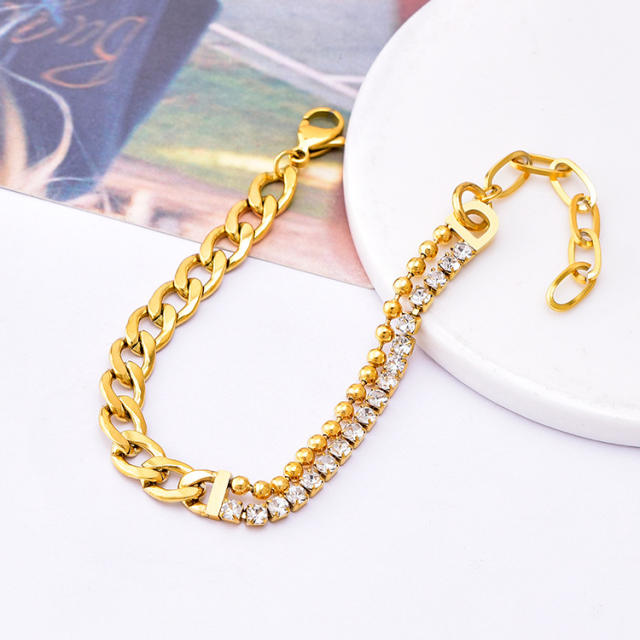 Occident fashion chunky stainless steel chain bracelet