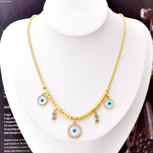 Occident fashion snake chain frost butterfly evil eye necklace