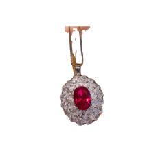 INS elegant ruby crystal diamond jewelry set