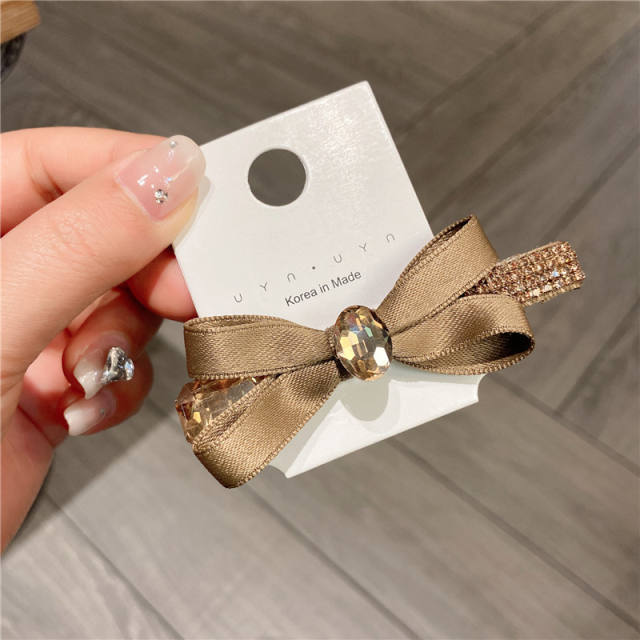 Korean fashion ins diamond bow duckbill hair clips