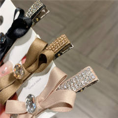 Korean fashion ins diamond bow duckbill hair clips
