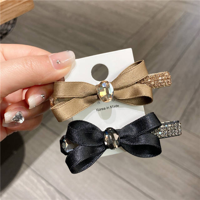 Korean fashion ins diamond bow duckbill hair clips
