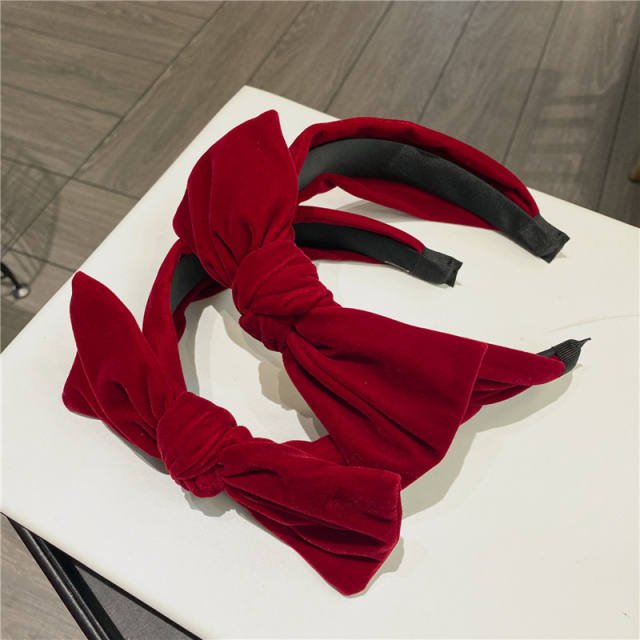 Winter design korean fashion velvet bow knotted headband