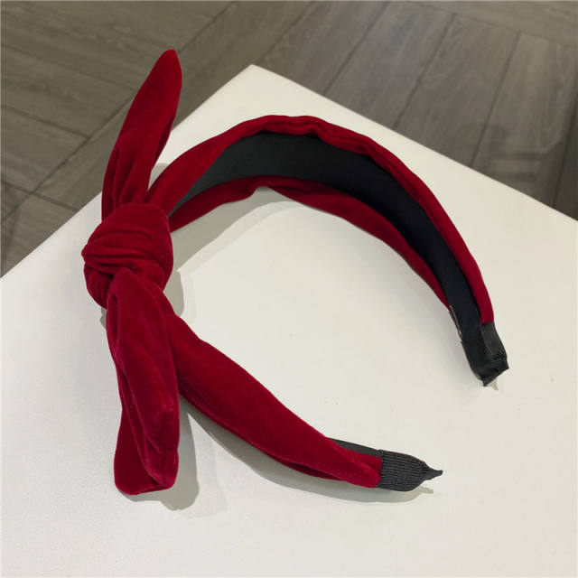 Winter design korean fashion velvet bow knotted headband