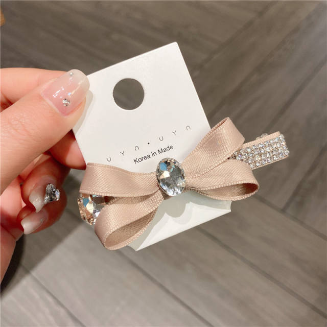 Korean fashion ins diamond bow duckbill hair clips