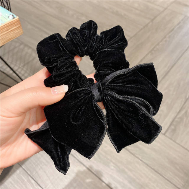 Korean fashion winter design velvet bow scrunchies