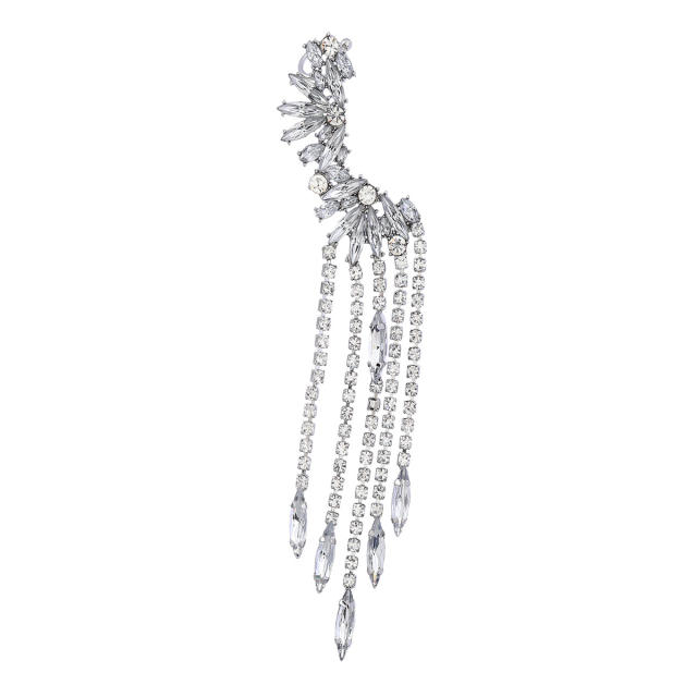 1pcs price color glass crystal statement tassel earring